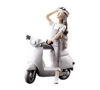 Generic Desktop Statue Woman Figurine Ornament Human-Like Sculpture Portrait Resin Cute Art Suitable for Bedroom Study Living Room Bookcase Cabinet, By Motorcycle