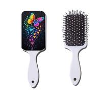 Generic Diamond Dots Paintings Cushion Comb Partial Drill Crystal Art Combs Paint by Diamond Irregularly Shaped Birthday Gift for Women & Friends (Rainbow Butterfly)