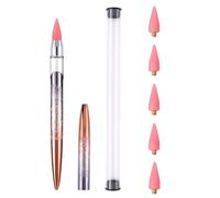 Generic Diamonds Painting Accessories Drill Pen with 5 Silicone Tips | Electroplated Gradient Metal Barrel Ice Crack Glitter Finish Soft Tips Pick Up Drills Precisely without Scratching Canvas