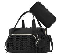 Generic Diaper Bag, Large Capacity for Kids, Includes Pacifier Case, Travel Organizer, Multicompartment, 17.72 x 9.06 x 11.81 inches, Ideal for Labor, Delivery, Black, Se referer au, Black/White, Se
