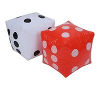 Generic Dice Balloon Educational Inflatable Outdoor Toy for Pool Party White Red PVC 11"x11"x11"