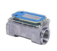 Generic Digital Turbine Flow Meter High Accuracy Metal for Water Gas Oil Gasoline, Multifunctional Multiple Unit Flowmeter for Home Garage Industry (32mm)