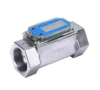 Generic Digital Turbine Flow Meter High Accuracy Metal for Water Gas Oil Gasoline, Multifunctional Multiple Unit Flowmeter for Home Garage Industry (45mm)