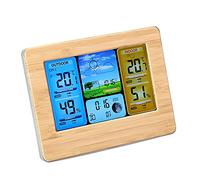 Generic Digital Wireless Weather Station Thermometer LCD Display Indoor Outdoor Weather Forecast for Home Bedroom (Neutral - yellow)