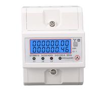 Generic DIN Rail Energy Meter High Accuracy Backlit LCD Display for Home Electricity Usage Monitoring for Efficient Performance Monitoring or Energy Management in PV Systems