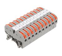 Generic Din Terminal Blocks Lever Type Electrical Wire Connectors for Solid Stranded and Flexible Wires 10 Pack for 35 mm DIN Rail with Brass Body for Control Cabinets