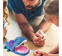Generic Dinosaur Biting the Finger Finger Game Interactive Tooth Toy with Light Sound Feast Blue Material 23cm*9.5cm