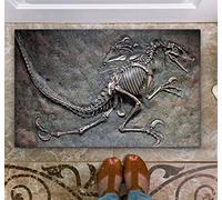 Generic Dinosaur Fossil Doormat, Dinosaur Fossil Home Decorative, Family Home Decorative Welcome Mat, Flannel Microfiber Anti-Slip Area Rug, 24x16 Inch, Brown