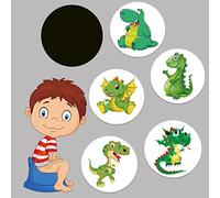 Generic Dinosaur Potty Training Stickers, 5pcs, Reusable, Thermochromic Color Changing, For Boys and Girls
