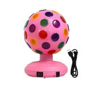 Generic Disco Ball Lamp Party Light RGB LED Strobe Light USB Plug and Play for Bedroom Stages, Pink