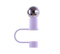Generic Disco Ball Straw Cover Cap Fit For Stanley 30&40 Oz Cup, Silicone, Purple, 5 cm, Round, Flip Top, 1 Piece, Not Dishwasher Safe, Disco Ball Cup Lid, Straw Cover