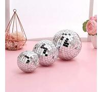 Generic Disco Party Decoration Mini Mirror Ball Glittering Pattern Classic Light Reflection Ornament for Dance Floor Foam Glass Material 1 X Hanging Disco Ball Musical Festivals (