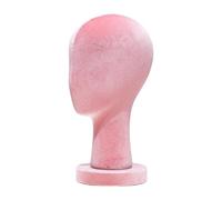 Generic Display Mannequin Head, Velvet Tabletop Model, Stand, Barber Mannequin Head, Sunglasses, Pink, Height 33cm
