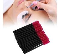 Generic Disposable 100pcs Mascara Wands Applicator Set for Easy Eyelash Makeup for Women, Plastic + Cotton, Pink/Blue/Rose Red/Black/Yellow, Portable Size, Convenient Storage for Makeup Artists and
