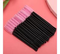 Generic Disposable 100pcs Mascara Wands Brushes for Eyelash Makeup, Convenient to Use, for Makeup Artists and Beauty Enthusiasts, Plastic and Cotton, Pink/Blue/Rose Red/Black/Yellow (Rosy)