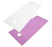 Generic Disposable Bed Sheets Soft & Breathable Polyester Covers for Beauty Salons, 2 Pieces, 200 X 75cm (White and Purple)