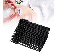 Generic Disposable Eyelash Brush Set Easy Apply Makeup Wands for Eyelash Makeup for Women Plastic + Cotton 100pcs Pink Blue Rose Red Black Yellow (Black)