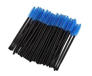 Generic Disposable Eyelash Brush Set Easy Apply Makeup Wands for Eyelash Makeup for Women Plastic + Cotton 100pcs Pink Blue Rose Red Black Yellow (Blue)