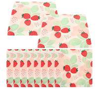 Generic Disposable Napkins Wood Pulp Material 20 Sheets Strawberry Themed with Strong Water Absorption Vivid Strawberry Print Design for Home and Holiday Parties, Party Supplies