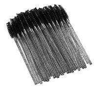 Generic Disposable Nylon Makeup Brush Mascara Wands Eyelash 50pcs Portable Brushes for Traveling Non- Eyebrow Applicable Scene: Makeup Tool Pink (Black)