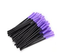 Generic Disposable Silicone Eyelash Brush Set of 50Pcs for Delicate Makeup Application for Professional and Home Use, Yellow/Purple/Orange/Rose Red (Purple)
