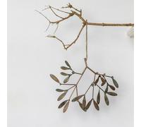 Generic Distressed Brass Mistletoe Bunch, Rustic Metal Christmas Vintage Leaf Decoration, Festive Antique Brass Mistletoe Spray, Rustic Metal Xmas Leaf Decoration
