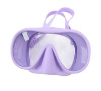 Generic Diving Goggles Anti Fog Tempered Glass Large View for Swimming and Diving Travelers 1 Pair Silicone (Purple)