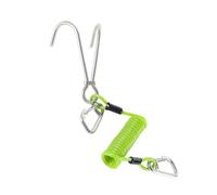 Generic Diving Rope Double Hook Lanyard Tether Coil Retractable Spiral Stainless Steel And Construction Secure Gear Attachment suitable for scuba diving snorkeling currents exploration