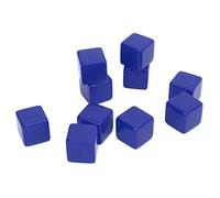 Generic DIY 16mm Teaching Dice Set Write On Cubes for Math Education Classroom, Durable Plastic Material (Blue)