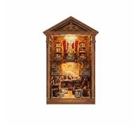 Generic Diy Bookend Retro Wooden Library Miniature House Desk Display Detailed Cabinet Style Warm Lighting Function Decorative Bookshelf Ornament Suitable for Study Rooms Artistic Areas Living Rooms