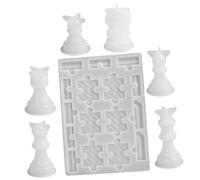 Generic DIY Chess Molds Set Silicone Chess Piece Mould Kit Chessboard 6-Piece Resin Mold for Creative Crafts and Games for Family Gatherings and