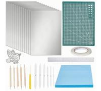 Generic DIY Craft Kit with Cutting Mat | Creative, Self-Healing, Paper craft kit with Embossing Sheets, for Classroom Activities, Artists