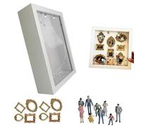 Generic DIY Mini Museum Silhouette Box - Celebrate Your Unique Memories in Style, Creative Memory Display Kit with Mini Figurines Gold Frames, for Anniversary, Wedding, Valentine's Day Gift