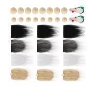 Generic DIY Pre-cut Gnome Beard Set for Handicrafts and Cosplay Party, Handmade White Artificial Wool and Wood Material, Easy to Use with No Burs, for Christmas or Valentine's Day