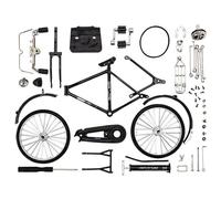 Generic DIY Retro Alloy Mini Bicycle Model Kit, 51Pcs, 1:10 Scale, Steerable, Pedal-Activated Rear Wheel, Adjustable Tripod, Unisex, Ages 14+