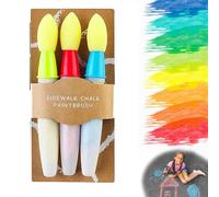 Generic DIY Sidewalk Chalk Paint Brush Set, Chalk Paint Art Toy Set, Kids 3+ Washable, Easy to Clean, Rainbow Colors, 1 Count, Broad Point, Smooth Grip, Water-Based Ink, Outdoor Activities