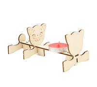 Generic DIY Small Hole Imaging Educational Toy Set for Children, Science Experiment Kit to Cultivate Curiosity, 4 Wood Boards and 4 Candles Included