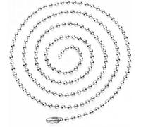 Generic DIY Stainless Steel Ball Bead Chain Necklace 3Mm Bead Adjustable Metal Pull Chain Extension Beaded Chain with Matching Connector Jewelry Findings 1PC