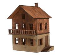 Generic DIY Wooden House Assemble Unpainted 1/72 Building Model House Diorama Layout