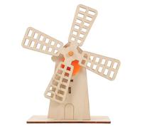 Generic DIY Wooden Windmill Science Experiment Kit with Gear-Driven Rotating Windmill Model, STEM Craft Set for Boys and Educational Engineering Activity