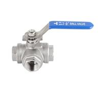Generic DN15 Stainless Steel SUS304 Pipe Ball Valve Long Service Life Three Way Type Female Thread Valve for Various Industrial Applications