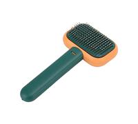 Generic Dog Brush, Mats Tangled Hair Slicker Massage Cats Dogs Brush Self Cleaning Cat Brushes For Indoor Grooming Tool For Pets with Long or Short Hair (Orange Green)