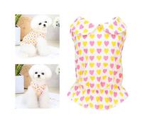 Generic Dog Clothes, Doll Collar, Pet Dress, Comfortable to the Touch, Heart Pattern, Skin-friendly, Daily Life, Walking (Yellow Heart L)