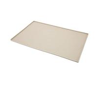 Generic Dog Food Mat with Warped Edge Non Toxic Silicone for Cats and Dogs Multipurpose Use 18.9x11.8in (Beige)