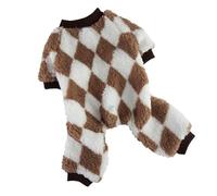 Generic Dog Pajamas, Simple to Wear, Comfortable One-Piece Integrated Pet Clothing, Lovely Soft Flannel for Home (Coffee White L)