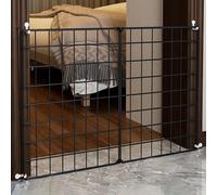 Generic Dog Playpen - Cat Playpen,puppy Pen,dog Pen Indoor,pet Playpen, Diy Small Animal Cage for Indoor Outdoor Use Metal Wire Yard Fence with Door (111 * 111 * 47cm)(2PCS Isolation gate)