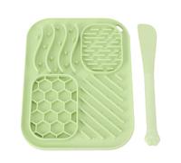 Generic Dog Slow Feeder Lick Mat with Suction Cup Anti Choke Anxiety Relief for Home, Durable Silicone Pet Food Mats for Dogs and Cats (Green)