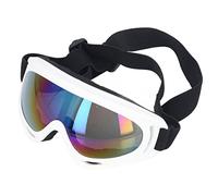 Generic Dog Sunglasses, UV Protection Windproof Eye Protective Colorful Lens Goggles for Big Dogs Walking Swimming Riding (3004 white frame color film)