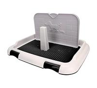 Generic Dog Toilet, Indoor Puppy Training Potty Tray with Simulated Wall for Small Dogs Under 15lbs, Absorbs 1L Urine Keeps Feet Dry, Easy Clean Plastic (Black)