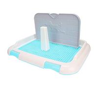 Generic Dog Toilet, Indoor Puppy Training Potty Tray with Simulated Wall for Small Dogs Under 15lbs, Absorbs 1L Urine Keeps Feet Dry, Easy Clean Plastic (Blue)